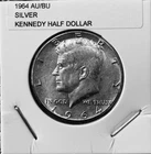 SILVER  AU/BU 1964 SILVER KENNEDY HALF DOLLAR