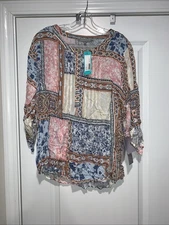 Daniel Rainn Gilligan Pintuck Top, Women’s XL, Blouse, Floral, Brand New W/Tag