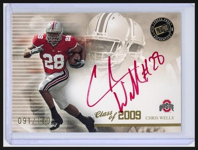 2009 Press Pass SE Chris Beanie Wells RC Class of 2009 Auto Red Ink /150 OSU