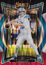 2024 Panini Select #36 Jared Goff Black & Red Prizm Shock