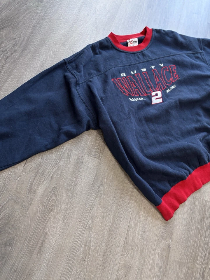 Moletom vintage anos 90 Y2K Rusty Wallace #4 NASCAR Racing Chase autêntico XXL - Imagem 4 de 4