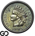 1905 Indian Head Cent Penny, Stunning Color, Solid Gem BU+ Details