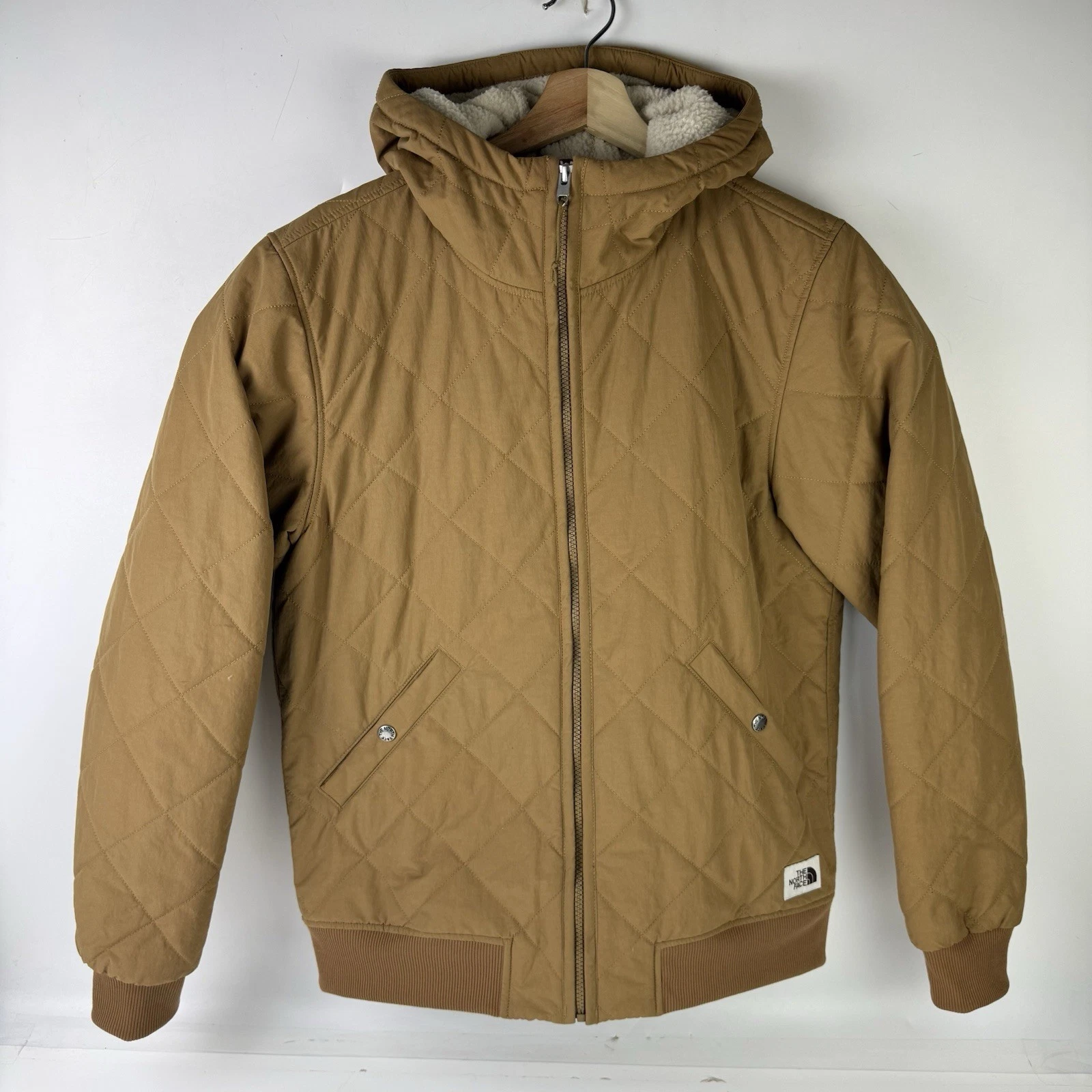 The North Face Cuchillo Mens Insulated Sherpa Quilted Full-Zip Hooded Jacket S