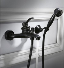 Black Shower faucet Set Bathroom Hand Shower Bathtub Mixer Wall Mounted Tap