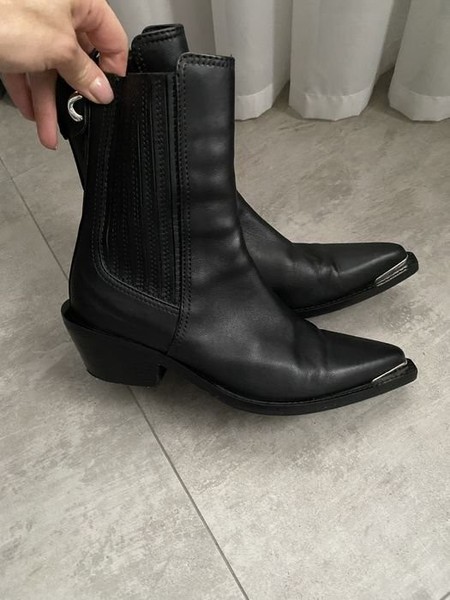 Women Ermanno Scervino Boots Black Leather 37