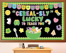 St. Patrick's Day Bulletin Board Set March Classroom Decorations Lucky Shamrock