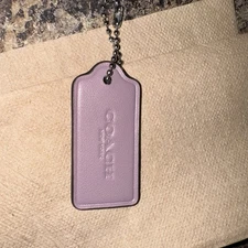 Coach Leather Hang Tag Key FOB Bag Charm 2 " Light Purple Coach