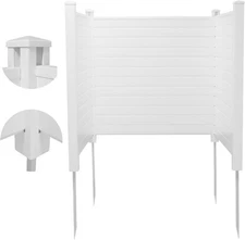 50"L x 51.2"H(3Panels)Air Conditioner Fence PVC Outdoor Privacy Screen w/Stakes