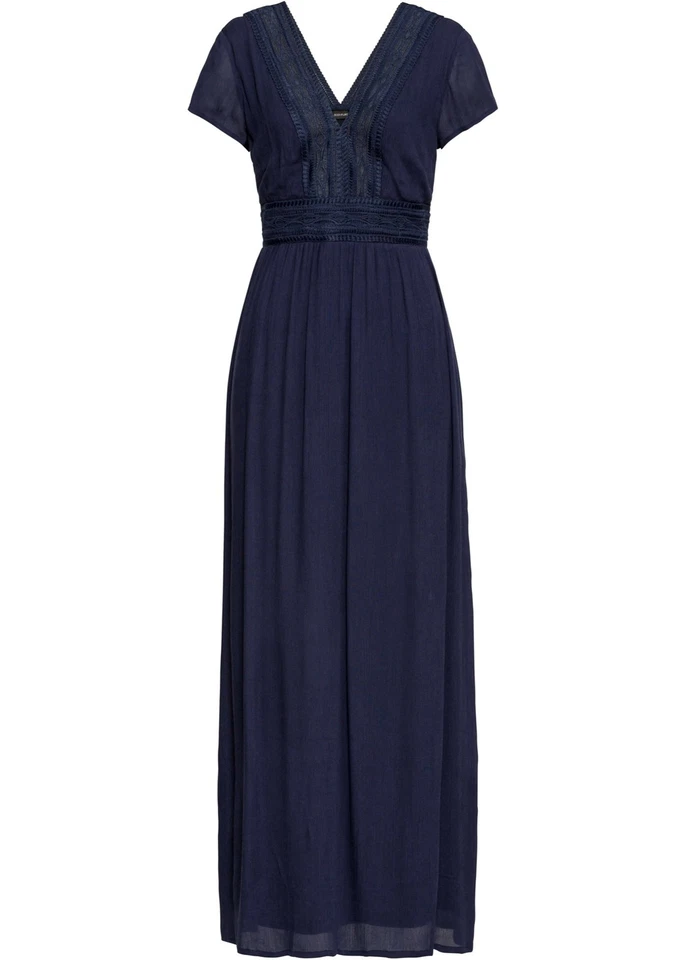 Sommerkleid mit Spitze Gr. 50 Dunkelblau Maxi-Kleid Freizeit-Dress Neu* - Bild 1 von 1