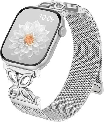 Milanese Loop Strap Compatible with Apple Watch 40mm 44mm Silver