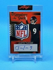 2023 Leaf Signature Shield JUSTIN TUCKER NFL Shield AUTO #5/10 - RAVENS