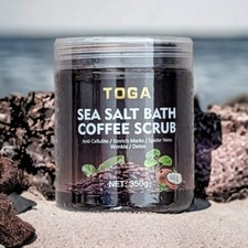 Body Scrub by Toga - Natural Body Scrubs  Sea Salt & Coffee inc free pore strips
