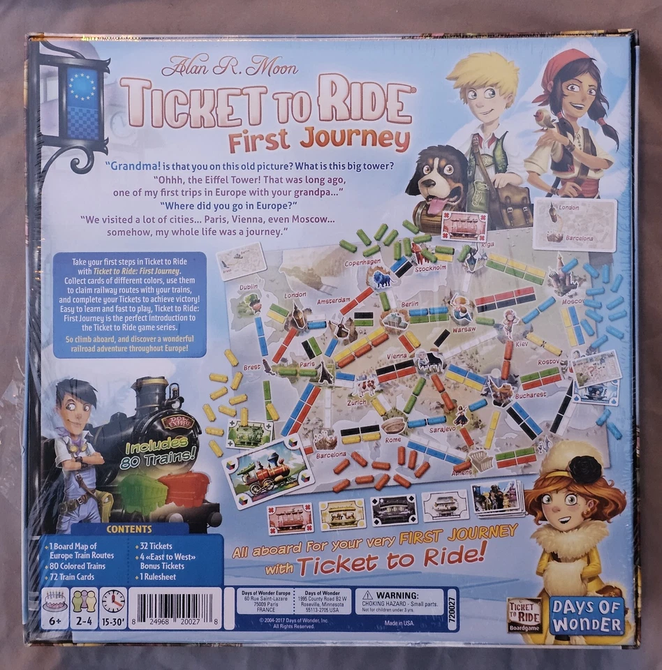 NOS Ticket to Ride Alan R Moon Board Game First Journey Europe Map D.O.W Express - Image 2 of 4