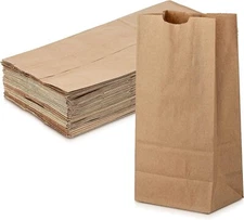 Brown Paper Bags -8 lb Disposable Paper Lunch Bags Sack Bulk Strong Grocery Bags