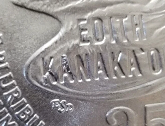 2023 P MINT EDITH KANA OLE QUARTER LARGE ERROR STRIKE ON NOSE. MULTIPLE ERRORS - Image 2 of 4