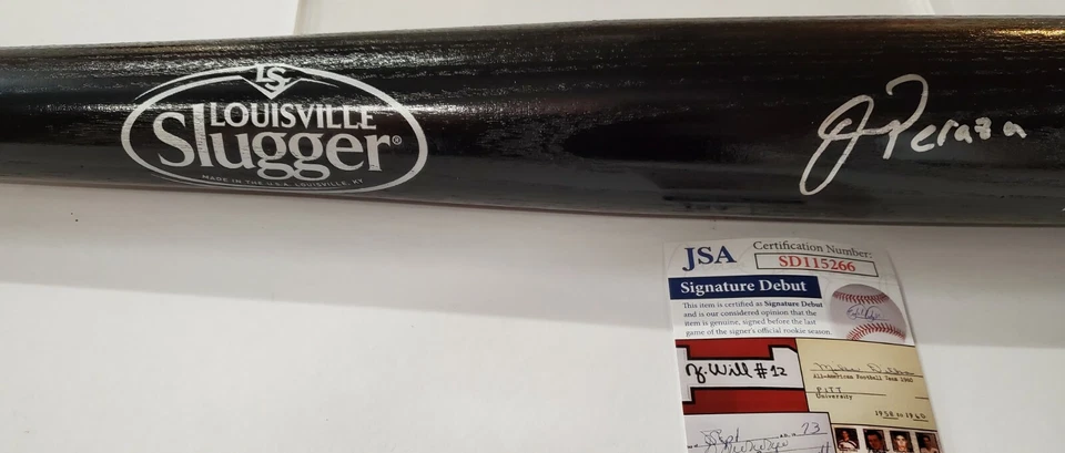 OSWALD PERAZA AUTOGRAPHED SIGNED BASEBALL BAT JSA COA - Image 2 of 4