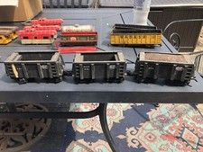 Vintage Antique Wood Railroad Train Set Hand Made 3  Cars: Coal Cars Old
