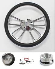 74-94 Gmc Truck C15 C25 C1500 C2500 Black Grip 4 Spoke Billet Steering Wheel 14