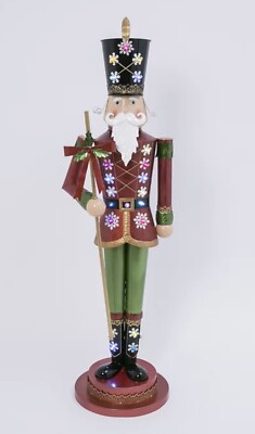 Life-Sized 52.1” Metal Light Up Christmas Toy Soldier With 22 LED