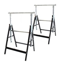 Jeu de 2 Tréteaux télescopiques Pliable Chevalet Hauteur réglable Échafaudage