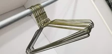 Box of 100 pcs, 13 inch Metal Wire Clothes hangers, 13 gauge, color gold, Used
