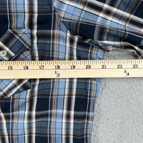 NEW! Wrangler Pearl Snap Shirt MENS SMALL Plaid Long Sleeve Cotton/Polyester - Picture 9 of 11