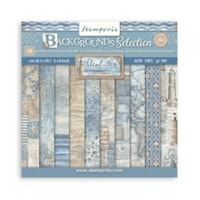 Stamperia SILENT SEA Background 8x8 Paper Pad 10 Sheets Scrapbook SBBS126