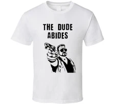 The Big Lebowski Walter Sobchak With Gun The Dude Abides Quote T Shirt