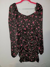 Suze M Forever 21 Floral Bodycon Black Dress! Free Shipping!
