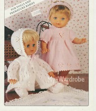 Knitting pattern copy 0307.    Dolls clothes outfits for 12-22 inch dolls.  