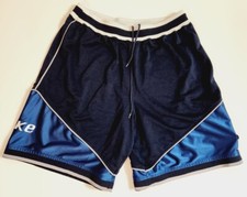 Vtg 90  s Nike Men's Navy/Blue Drawstring Basketball Spellout Shorts Size XL