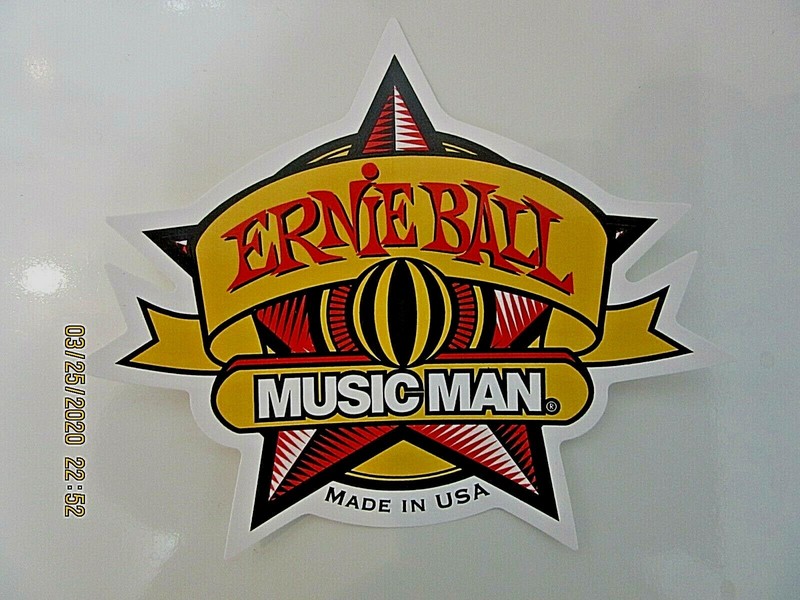 ERNIE BALL MUSICMAN GUITAR DECAL CASE RACK BUMPER STICKER NICE NEW VERY RARE