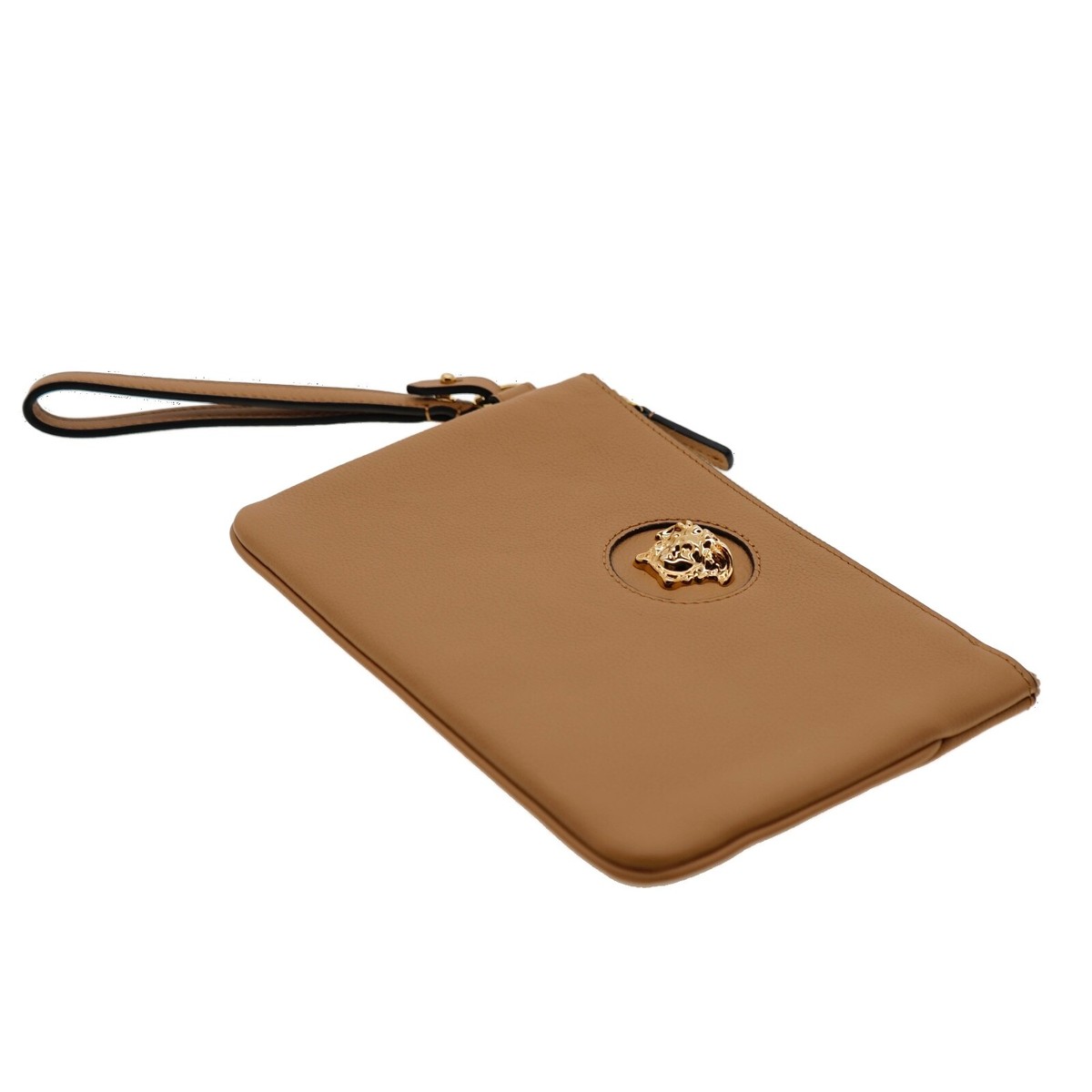 Versace Medusa Wristlet Zip Clutch Pouch Leather New | eBay