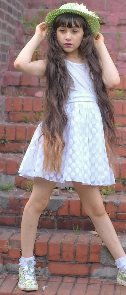 Jottum-size 9-Polka Dot-White-Dress-party-wedding-Special Occasion-Tulle-fancy - Image 3 of 4