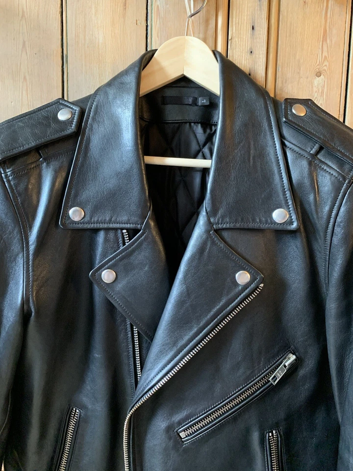 BLK DNM Leather Biker Jacket Large - Image 3 of 4