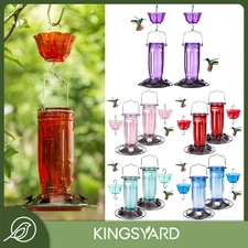 Kingsyard 2 Pack Glass Hummingbird Feeder Nature Nectar Hanging Bird Feeder Yard