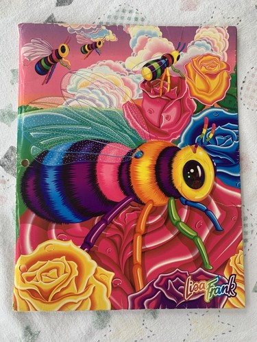 Vintage Lisa Frank 3 Hole Stuart Hall BUZZ the Fuzzy Bumble Bee Folder Rare HTF