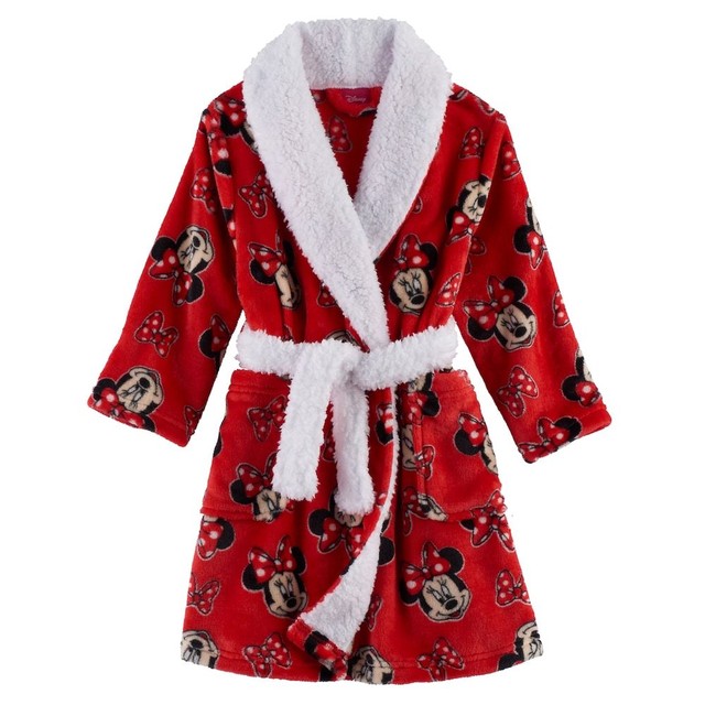 Disney 2T Holiday Minnie Mouse Red Bathrobe Robe Toddler Girl Clothes