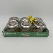 Set (6) Frucht & Fun Glass Screw on Lid  Jam Jars by Leifheit 1/4 Liter Germany