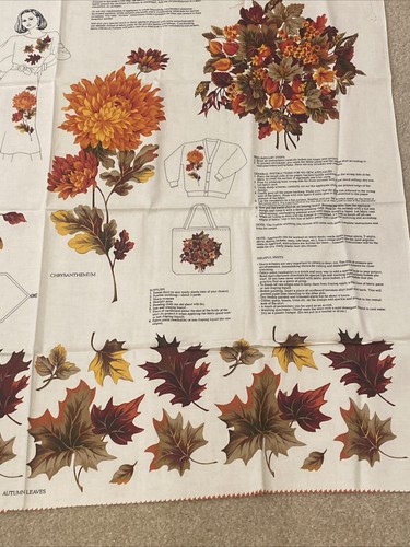 "Panel de tela apliques de follaje vintage otoño otoño otoño algodón VIP Cranston 36"" x 44""" - Imagen 13 de 13