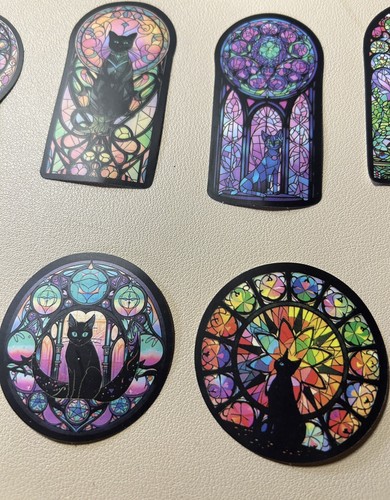 50 Piece Gothic Style Cat Tarot Stickers Great Gift Idea Or Stocking Filler! - Picture 3 of 4