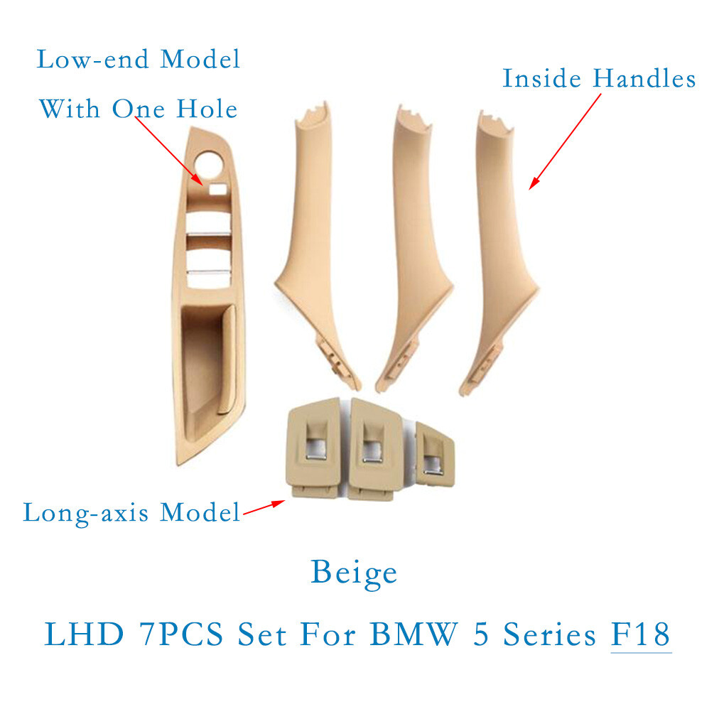 7pcs Beige Inner Door Handle Set for BMW 5 Series F18 LHD