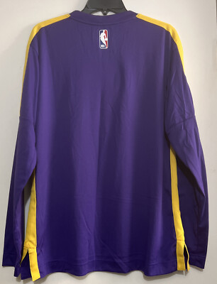 NIKE NBA LA LAKERS WARM UP SHOOTING SHIRT Sz M PURPLE/YELLOW NWT