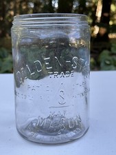 Vintage Golden State S In Triangle Mason Jar Pat’d Dec 20th 1910 Ben Schloss
