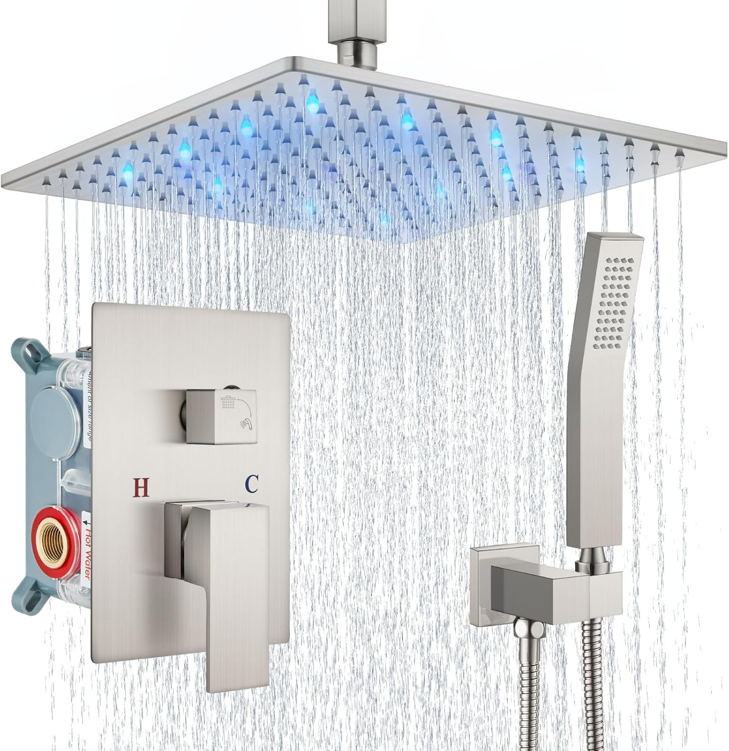 Ceiling Mount Shower Faucet Set with Handheld Spray High Pressure Shower Faucets