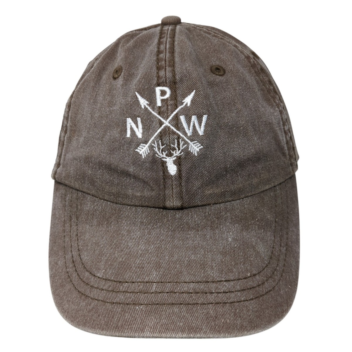 PNW Arrows Slideback Hat Brown One Size Embroidered Panel