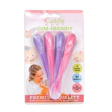 Lot of 10 - NEW - Cuddle Baby 4-Pack Silicone Baby Spoons - Purple / Pink
