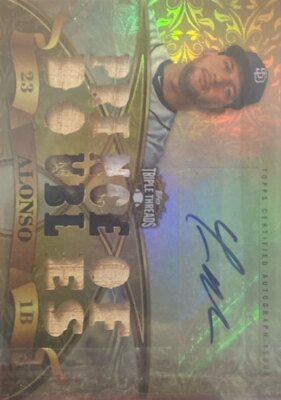 2013 Topps Triple Threads Relic Autographs#TTAR-YA1 Yonder Alonso  Gold 6/9