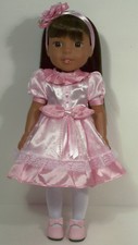 PINK Fancy Dress  Head Band Doll Clothes For Wellie Wisher Wishers 14" Debs 