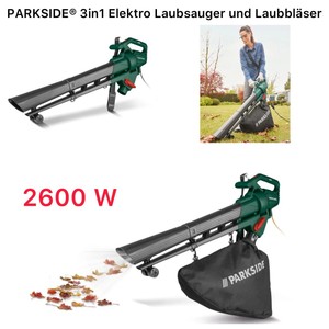 PARKSIDE® 3 in 1 Elektro Laubsauger und Laubbläser 2600 W 34 l Fangsack